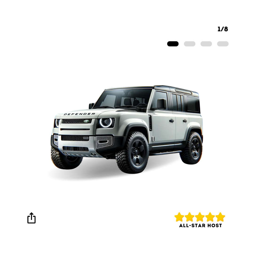 Experience the rugged luxury of the 2023 Land Rover Defender 110 D300 X-Dynamic HSE B Diesel, available for rent in Melbourne & Melbourne Airport.