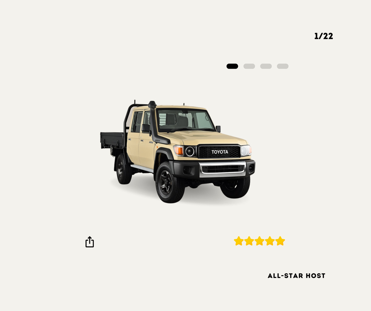 2024 Toyota LandCruiser 79 GXL Dual Cab V8 — 4x4 Rental Melbourne, AutoChimp™ Rentals